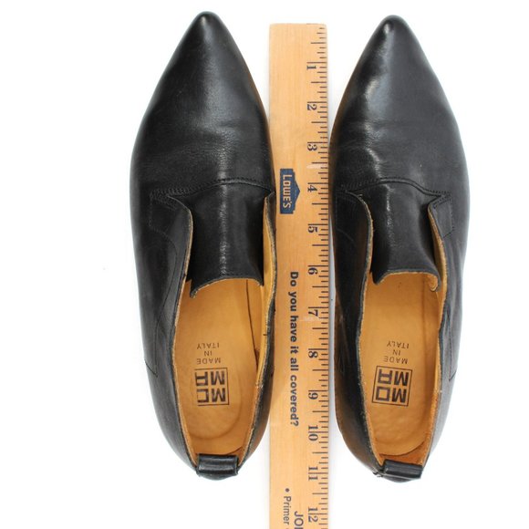 MOMA Hand-made Shoes ML4 Oxfords Laceless Black Leather Pointed Derby Loafer 7 - Picture 15 of 15